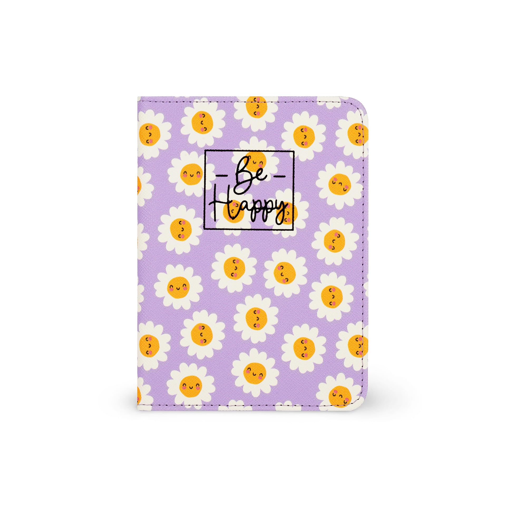 Legami - Passport Holder with Flowers, Passport Holder Wallet for Travel, Passport Case, 1 Passport Pocket, 4 Card Pockets, RFID Protection, 10.5 x 14 x 1 cm, Daisy Theme, Purple, S, Casual