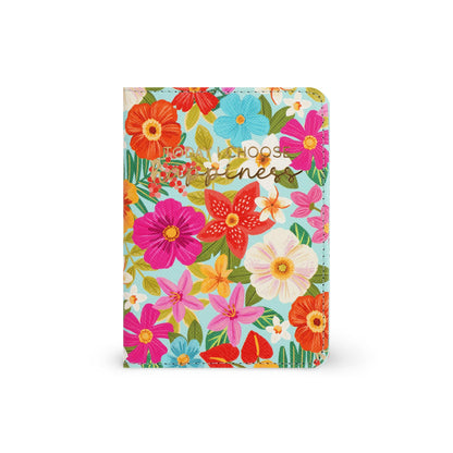 Legami - Passport Holder with Flowers, Passport Holder Wallet for Travel, Passport Case, 1 Passport Pocket, 4 Card Pockets, RFID Protection, 10.5 x 14 x 1 cm, Flowers Theme, Turquoise, S, Casual