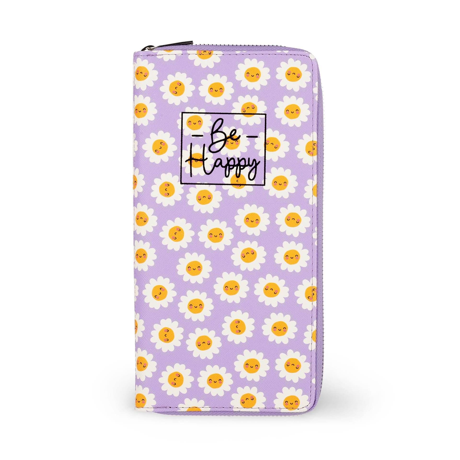 Legami - Blue Travel ID Card Holder Passport Holder RFID Blocking 4 Large Pockets, Daisy, L, Casual