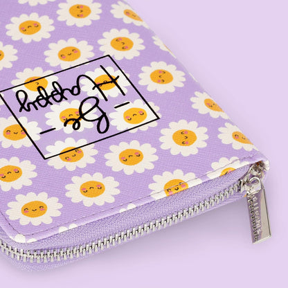 Legami - Blue Travel ID Card Holder Passport Holder RFID Blocking 4 Large Pockets, Daisy, L, Casual