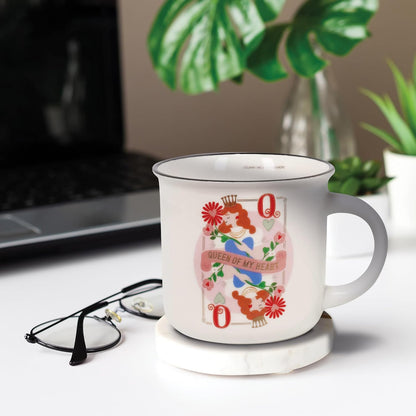 Legami - Cuppuccino Mug, New Bone China, Breakfast Cup, Dishwasher Safe Coffee Tea Mug, Queen Theme, Diameter 10 cm, Capacity 350 ml