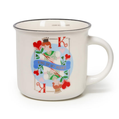 Legami - Cuppuccino Mug, New Bone China, Breakfast Cup, Dishwasher Safe Coffee Tea Mug, King Theme, Diameter 10 cm, Capacity 350 ml