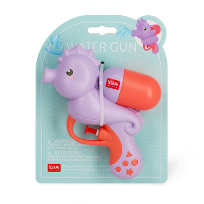 Legami - Water Gun - Water Gun, Garden Water Gun for Adults Children, Powerful Water Gun, 2.5 m Jet, Ideal for Parties Refreshing, Capacity 50 ml, Seahorse Theme