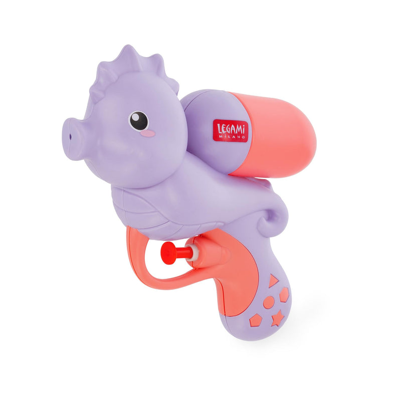Legami - Water Gun - Water Gun, Garden Water Gun for Adults Children, Powerful Water Gun, 2.5 m Jet, Ideal for Parties Refreshing, Capacity 50 ml, Seahorse Theme