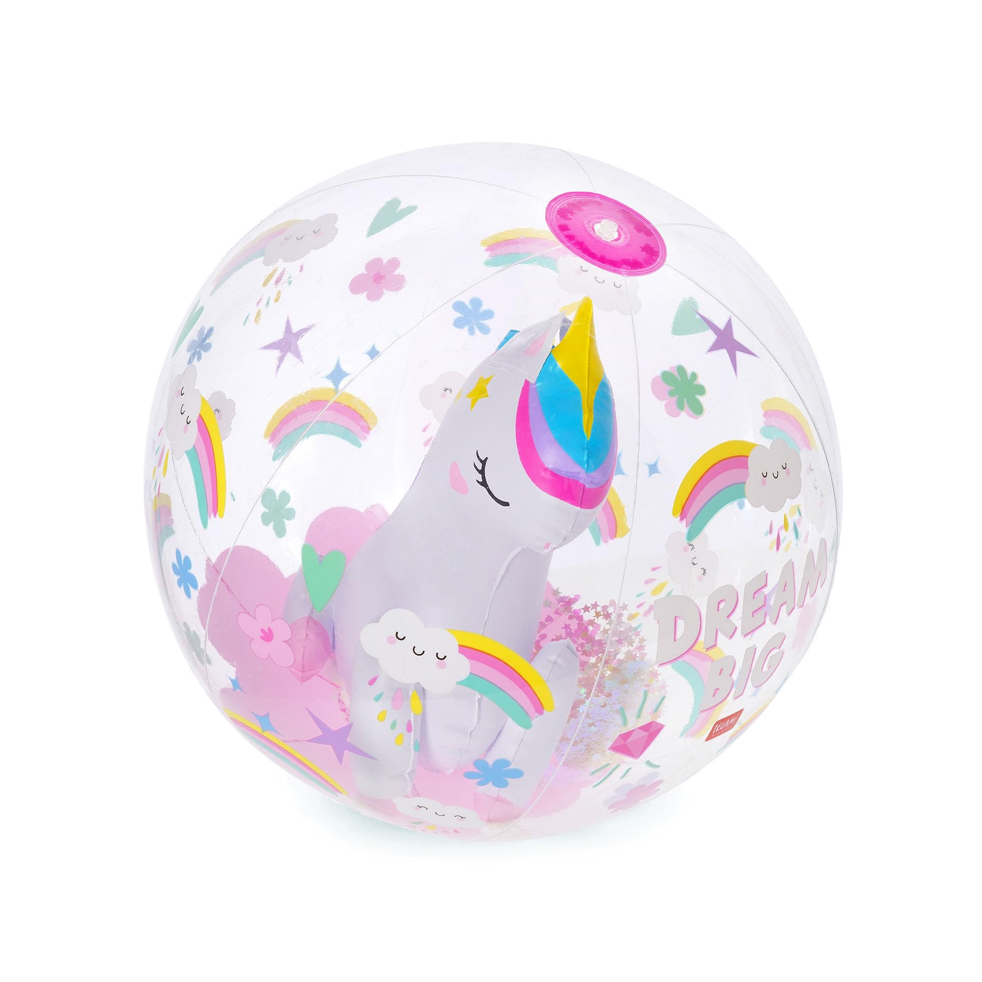 Legami - Inflatable Beach Ball, PVC Inflatable Ball, Soft for Children, Inflatable Ball for Beach Parties, Inflatable for Playing Football Volleyball, Diameter 40 cm