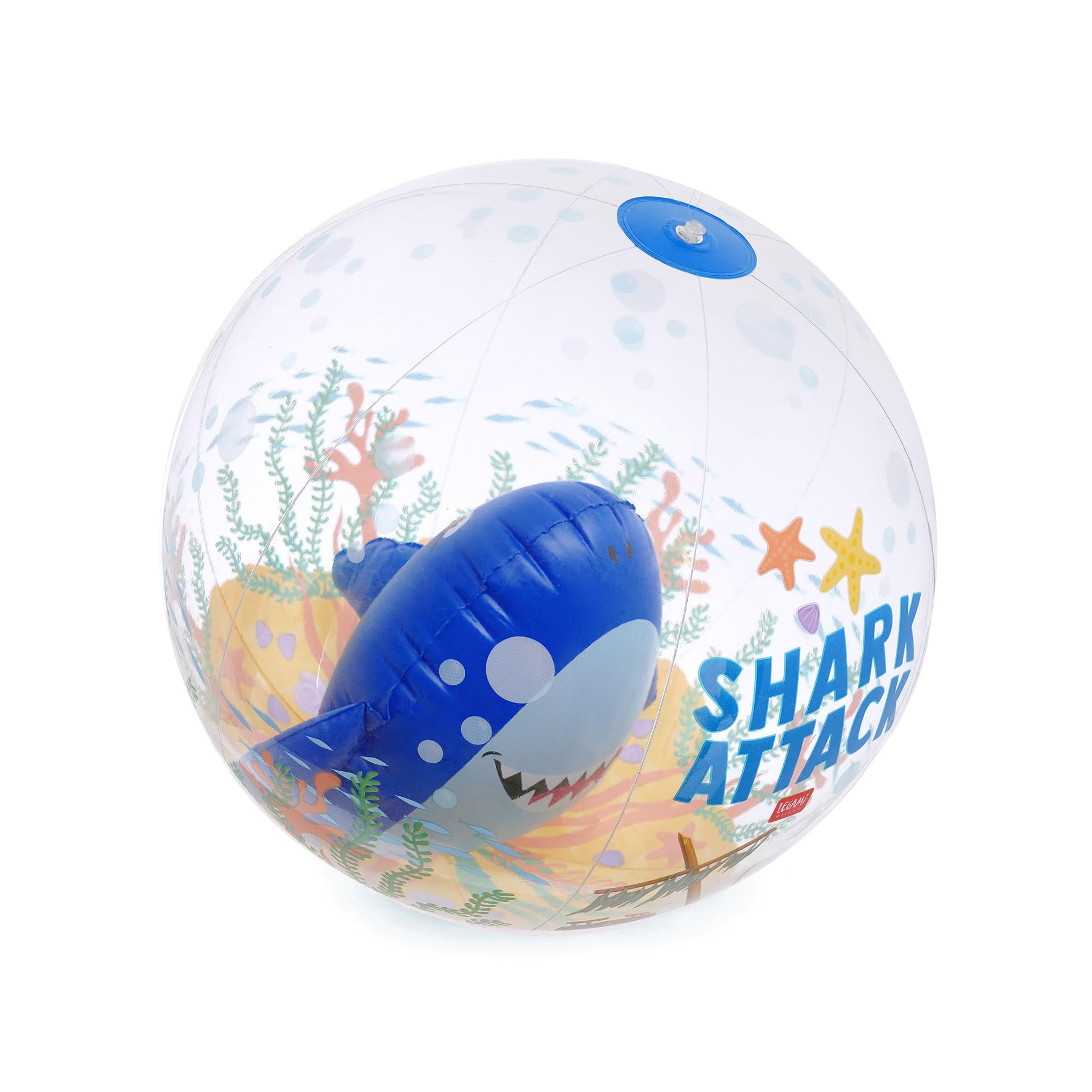 Legami - Inflatable Beach Ball, PVC Inflatable Ball, Soft for Children, Inflatable Ball for Beach Parties, Inflatable for Playing Football Volleyball, Diameter 40 cm