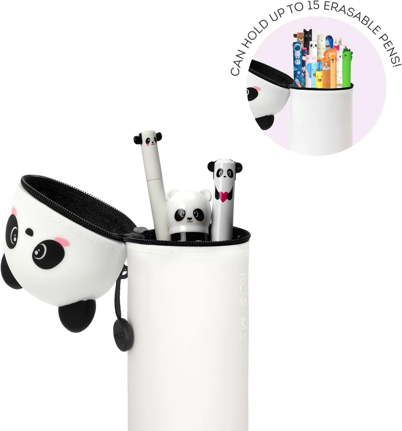 LEGAMI - 2-in-1 Soft Silicone Case - Kawaii Table Pen Holder, Zipper, Silicone, Pen Bag, Colouring Pencils Marker, H 18.5 cm