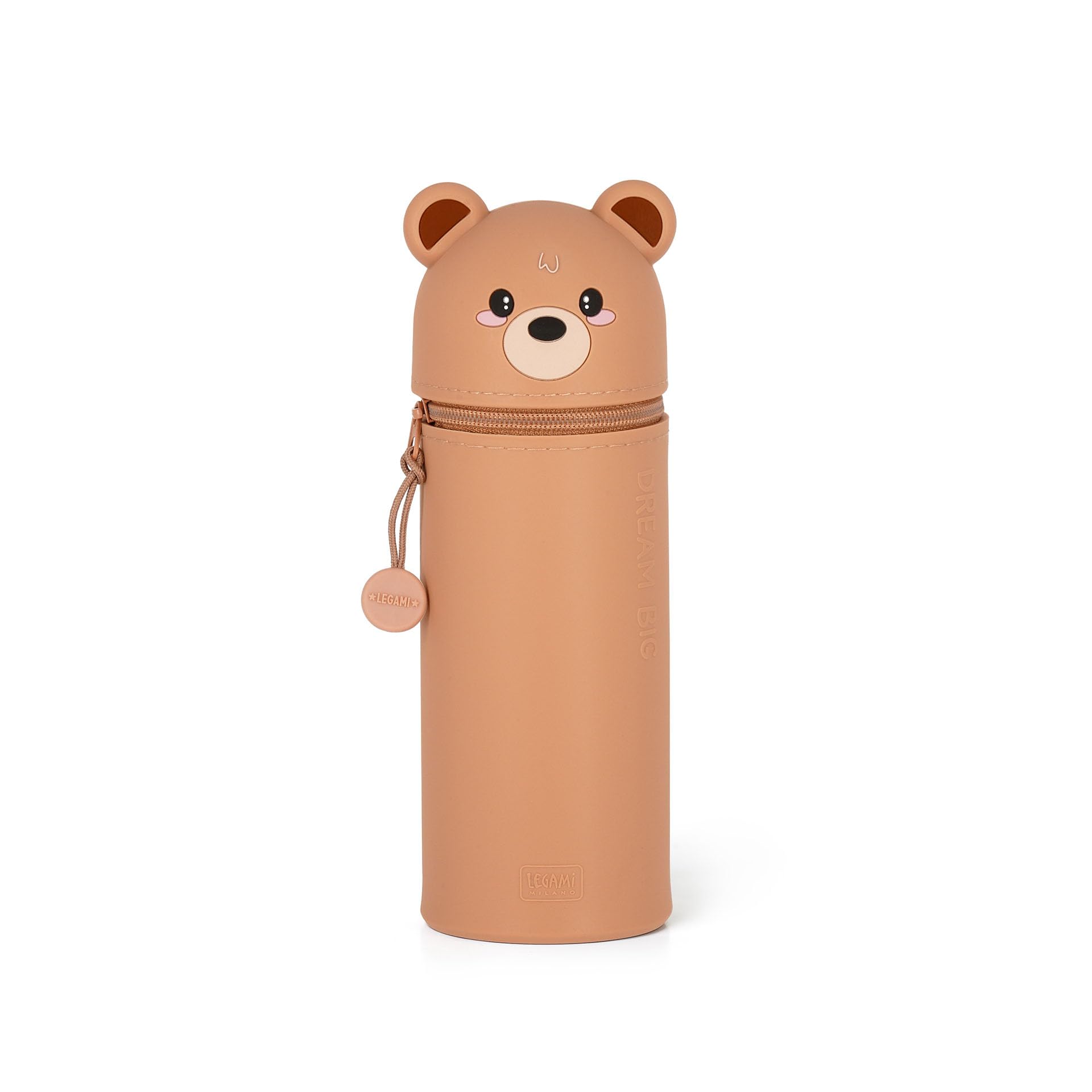 Legami - Estuche Escolar Kawaii 2 en 1 de Silicona Blanda, portabolígrafos de Mesa, Cremallera, lápices de Colores rotuladores, H 18,5 cm