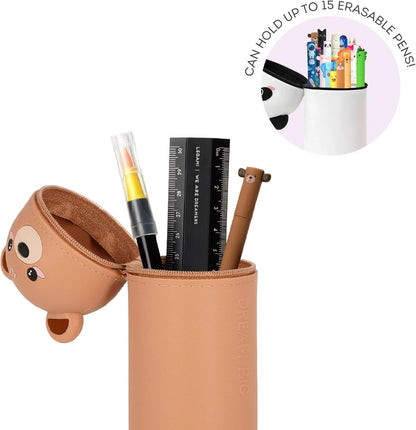 Legami - Estuche Escolar Kawaii 2 en 1 de Silicona Blanda, portabolígrafos de Mesa, Cremallera, lápices de Colores rotuladores, H 18,5 cm