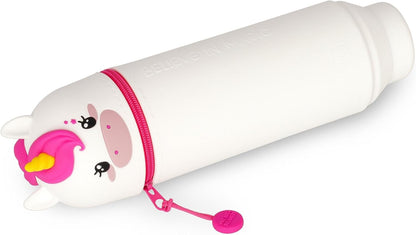 LEGAMI - 2-in-1 Soft Silicone Case - Kawaii Table Pen Holder, Zipper, Silicone, Pen Bag, Colouring Pencils Marker, H 18.5 cm