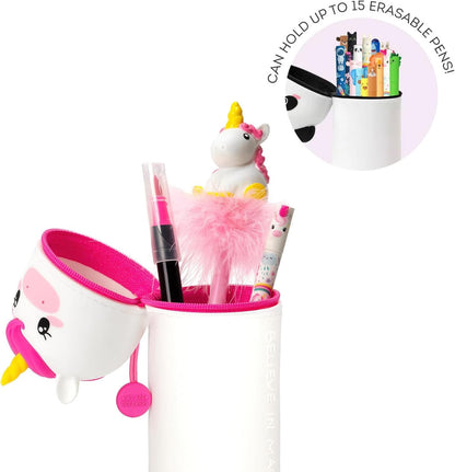 LEGAMI - 2-in-1 Soft Silicone Case - Kawaii Table Pen Holder, Zipper, Silicone, Pen Bag, Colouring Pencils Marker, H 18.5 cm