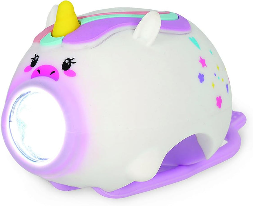 Legami - Bicycle Front Light with Bell Unicorn Theme Adjustable Strap, 3 Light Modes, 5 Sound Modes, Type-C Cable Included, Rechargeable, Water Resistant