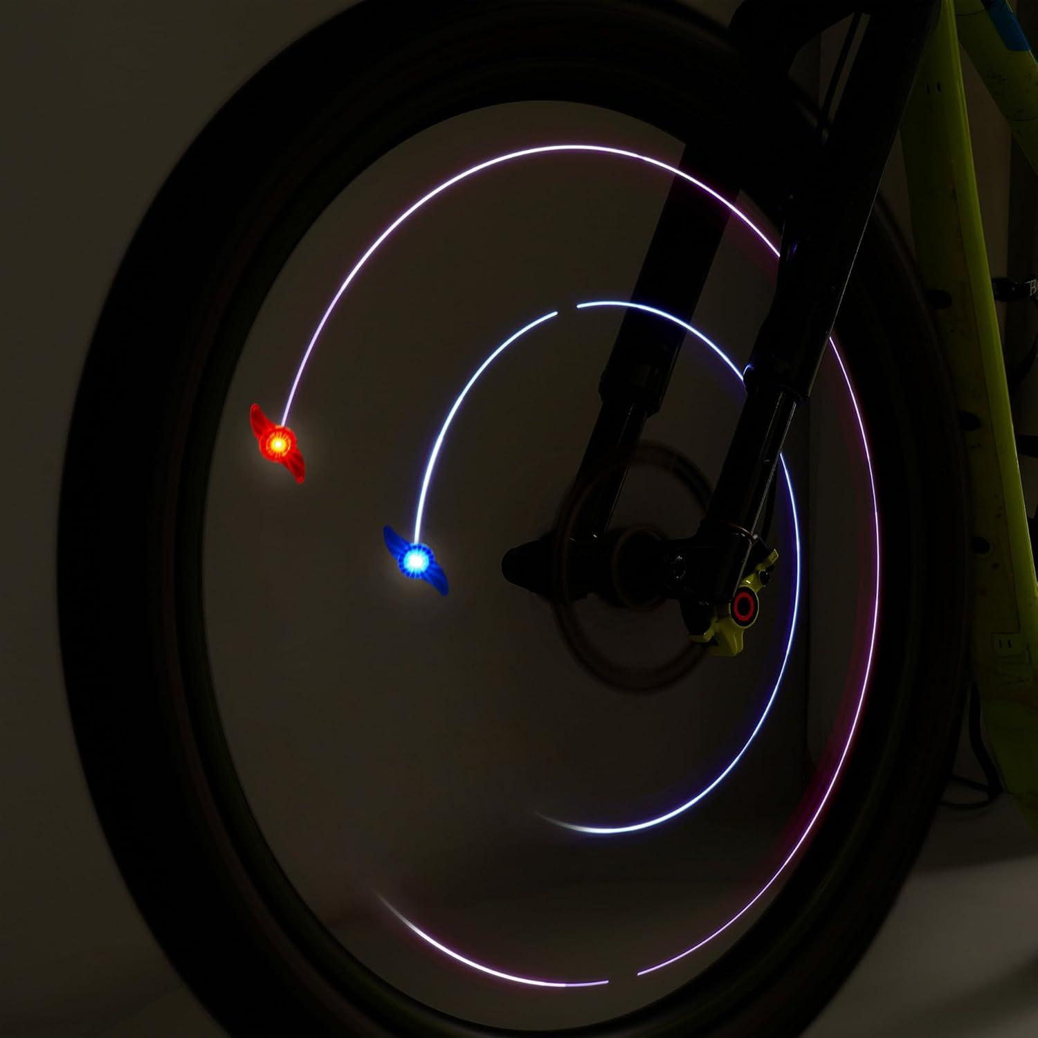 Legami - Set of 2 Bicycle Spoke Lights - Ride & Shine White Light Bike Wheel Lights for Children, Teenagers, Adults, Bright Clips for Bike Spokes, Batteries Included LR1130, Space