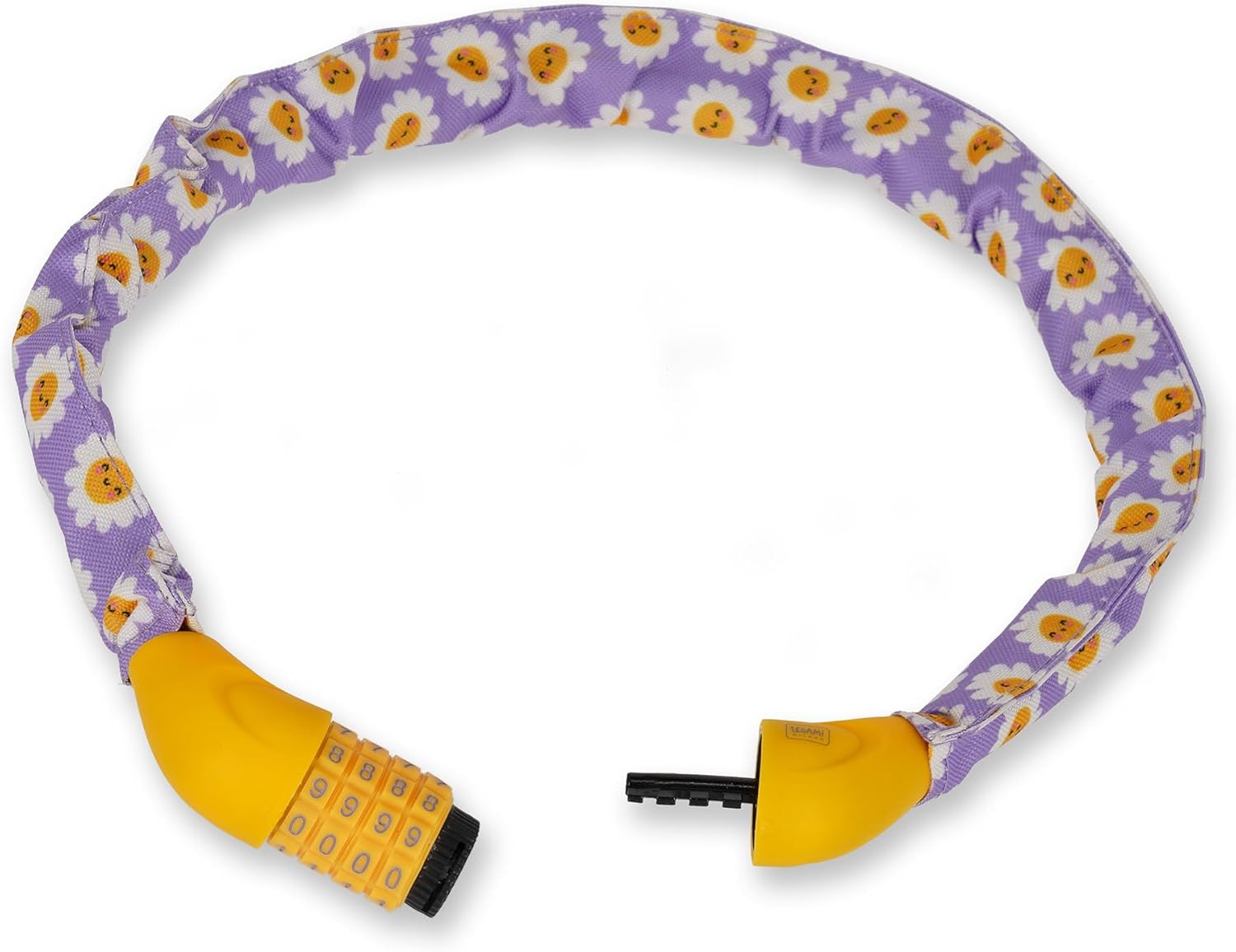 Legami BIL0004 Number Lock, L 75 cm, Water Resistant, Ideal for Bike Lovers, Anti Theft Bicycle, Diameter 1.5 cm, Customisable Combination, Daisy, Purple
