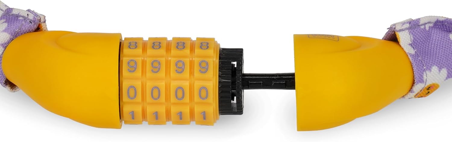 Legami BIL0004 Number Lock, L 75 cm, Water Resistant, Ideal for Bike Lovers, Anti Theft Bicycle, Diameter 1.5 cm, Customisable Combination, Daisy, Purple