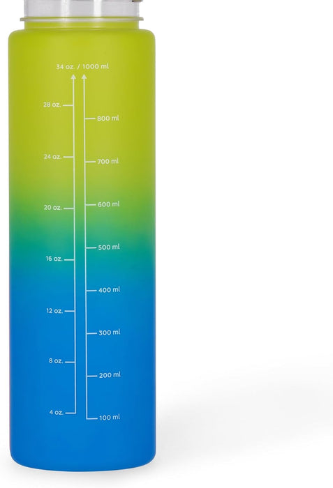Legami - Borraccia Motivazionale 1L - Love Yourself, Borraccia con Orari per Bere, Ideale per Fare Sport, Idratarsi, Chiusura Ermetica, Riutilizzabile, Resistente, Priva di BPA, con Cannuccia