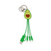 Legami - Avocado Theme Multiple Link Up Charging Cable with Keychain, 4 USB Charging Cables, Type-C, Micro-USB, Lightning, with USB Type C Adapter, TPE Coated Cable