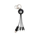 Legami - Multiple Link Up Charging Cable, Theme 8 Ball, with Keychain, 4 USB Charging Cables, Type-C, Micro-USB, Lightning, with USB Type C Adapter, TPE Coated Cable