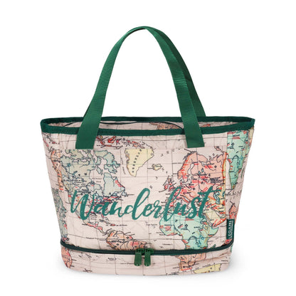 Legami - Insulated Lunch Bag, Insulated Lunch Bag, Office, Work, Large Lunch Bag, 10.8 Litres, Adjustable Strap, Shoulder Bag, Travel Theme, 33 x 22 x 15 cm