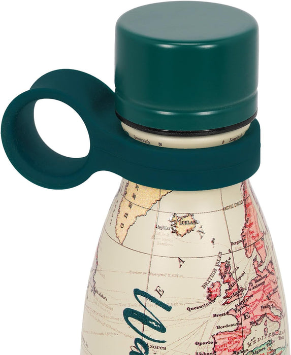 LEGAMI - Hot & Cold Mini Vacuum Flask, Lightweight and Durable Thermal Water Bottle, Hermetic Closure, Removable Silicone Handle, Stainless Steel, Capacity 300 ml, Travel Theme