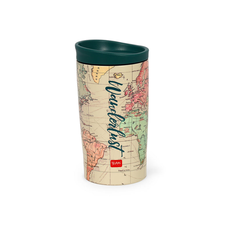 LEGAMI - Vacuum Tumbler Hot & Cold, Lightweight and Durable, Stainless Steel, 250 ml Capacity, for All Types of Drinks, with Hermetic Stopper, Travel Theme