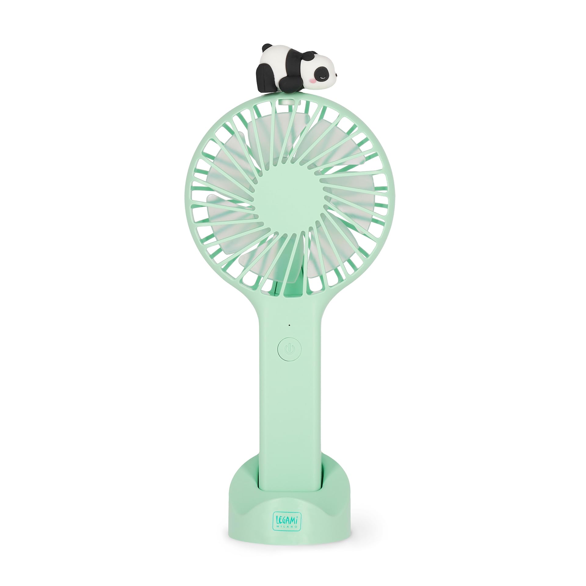 Legami - Mini Ventilatore Portatile Ricaricabile, Mini Fan, Ventilatore Panda Piccolo Tascabile a 3 Velocità, USB Ricaricabile, 6 x 21,5 x 6,6 cm