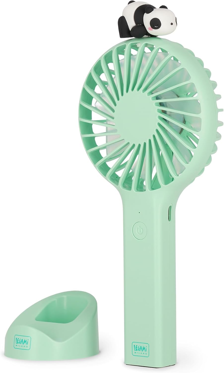 Legami - Mini Ventilatore Portatile Ricaricabile, Mini Fan, Ventilatore Panda Piccolo Tascabile a 3 Velocità, USB Ricaricabile, 6 x 21,5 x 6,6 cm