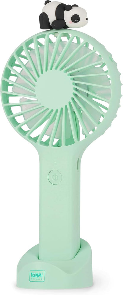 Legami - Mini Ventilatore Portatile Ricaricabile, Mini Fan, Ventilatore Panda Piccolo Tascabile a 3 Velocità, USB Ricaricabile, 6 x 21,5 x 6,6 cm