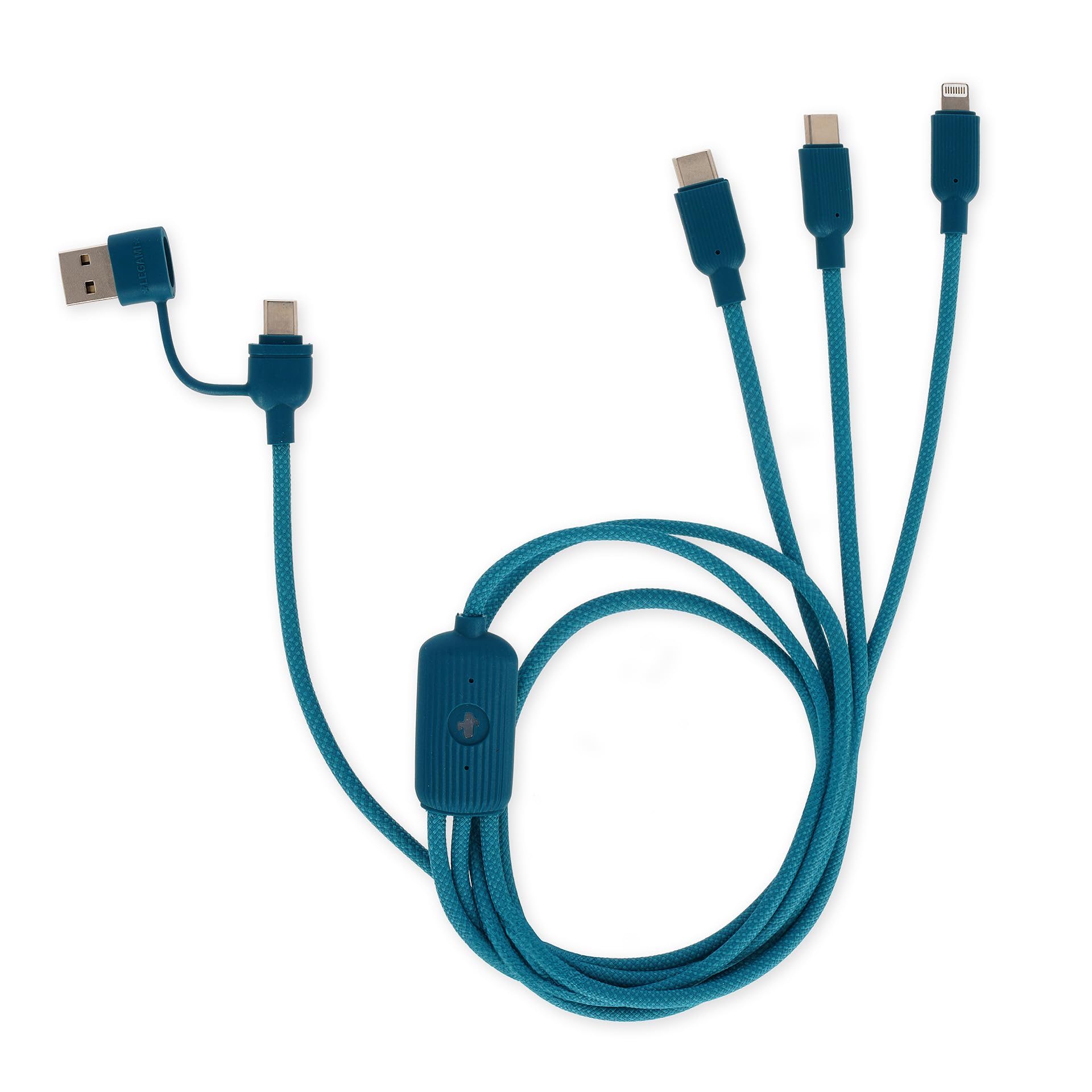 LEGAMI - 3 in 1 Cactus Design 5 Ports Charging and Sync Cable with Type-C USB Adapter Fast Charge up to 60W/3A Length 120cm