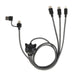 LEGAMI - Three Hugs Kitty 3 in 1 Charging and Sync Cable 5 Ports with Type-C USB Adapter Fast Charge up to 60W/3A Length 120cm