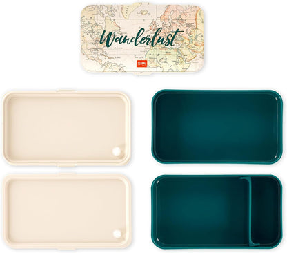 Legami LBD0001 Lunch Box, Polypropylene Silicone Nylon, Green