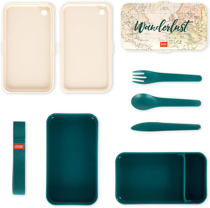 Legami LBD0001 Lunch Box, Polypropylene Silicone Nylon, Green