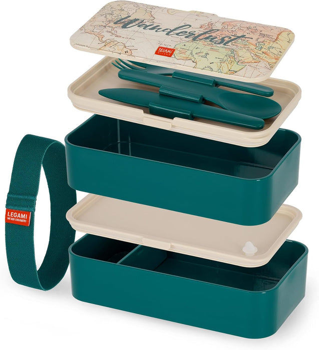 Legami LBD0001 Lunch Box, Polypropylene Silicone Nylon, Green
