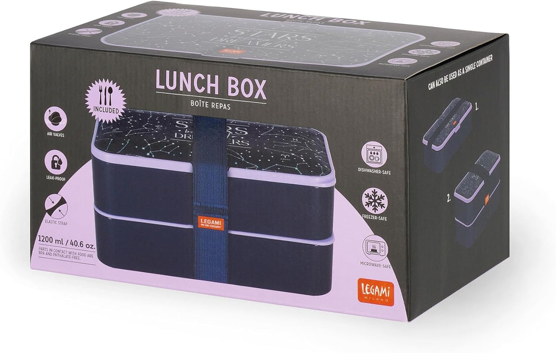 Legami LBD0002 Lunch Box, Polypropylene Silicone Nylon, Blue
