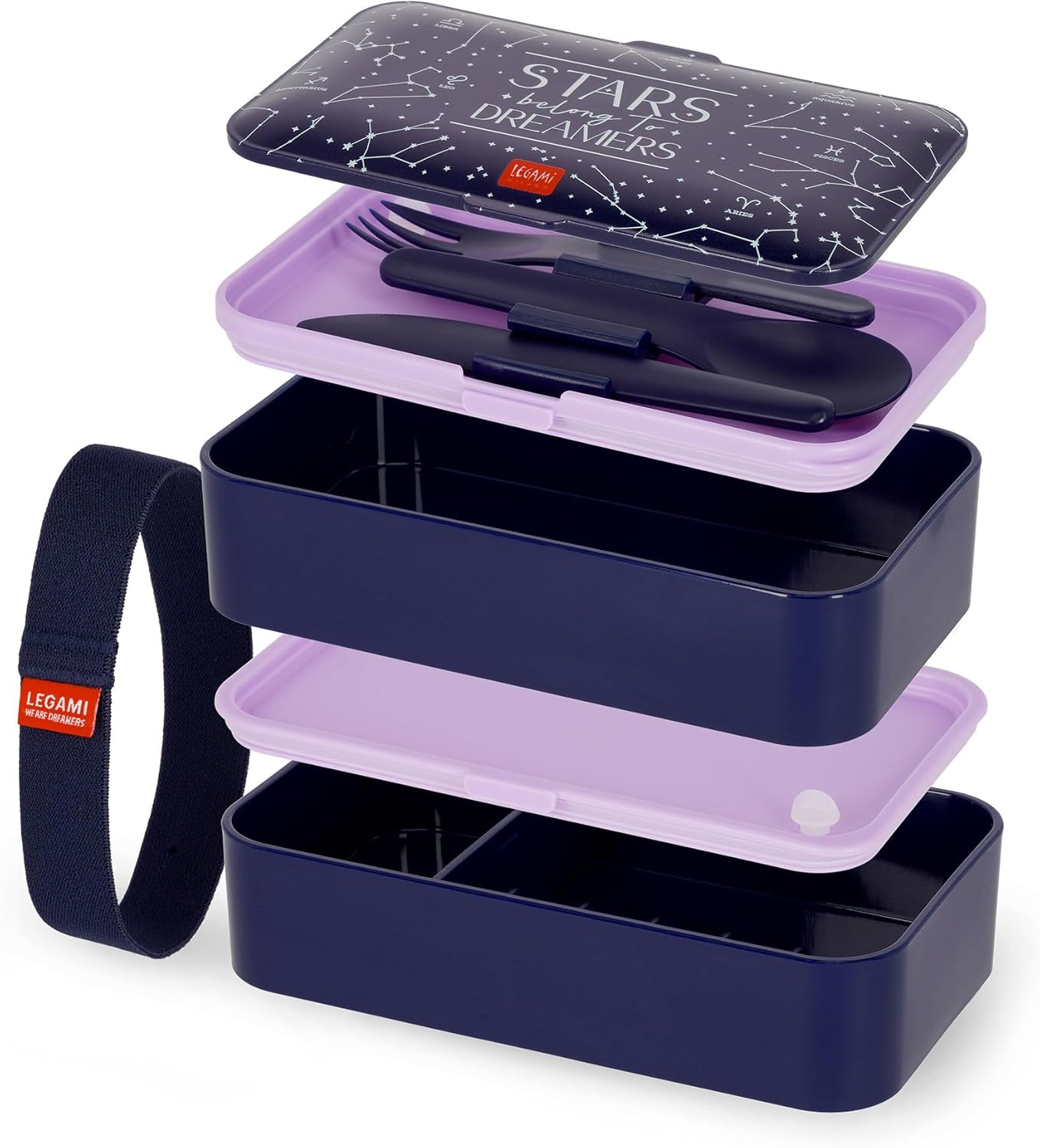 Legami LBD0002 Lunch Box, Polypropylene Silicone Nylon, Blue