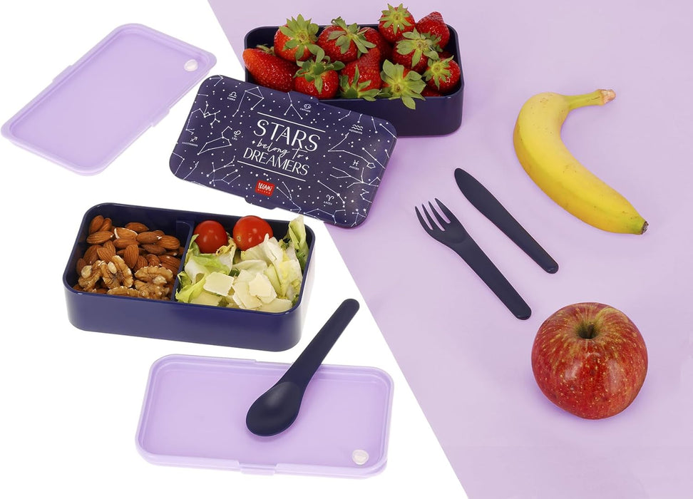 Legami LBD0002 Lunch Box, Polypropylene Silicone Nylon, Blue