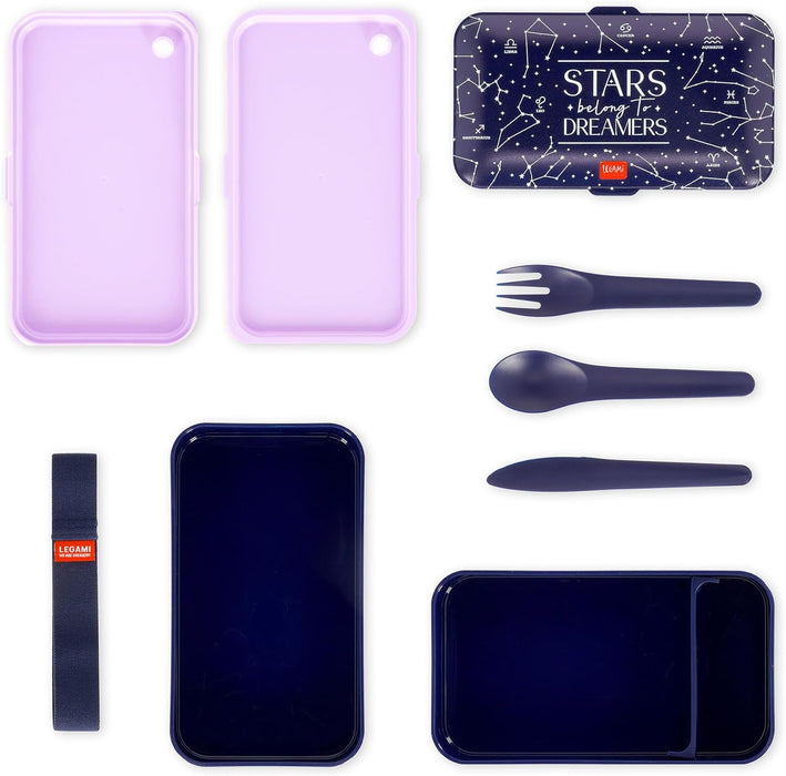 Legami LBD0002 Lunch Box, Polypropylene Silicone Nylon, Blue