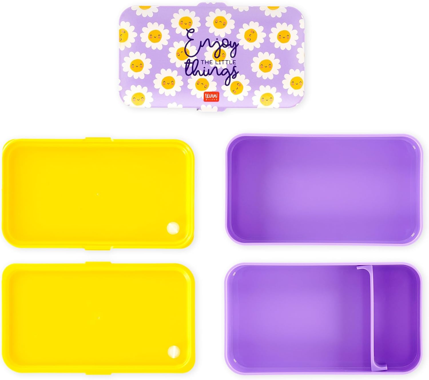 Legami LBD0003 Lunch Box, Polypropylene Silicone Nylon, Purple