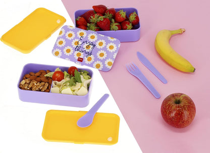 Legami LBD0003 Lunch Box, Polypropylene Silicone Nylon, Purple
