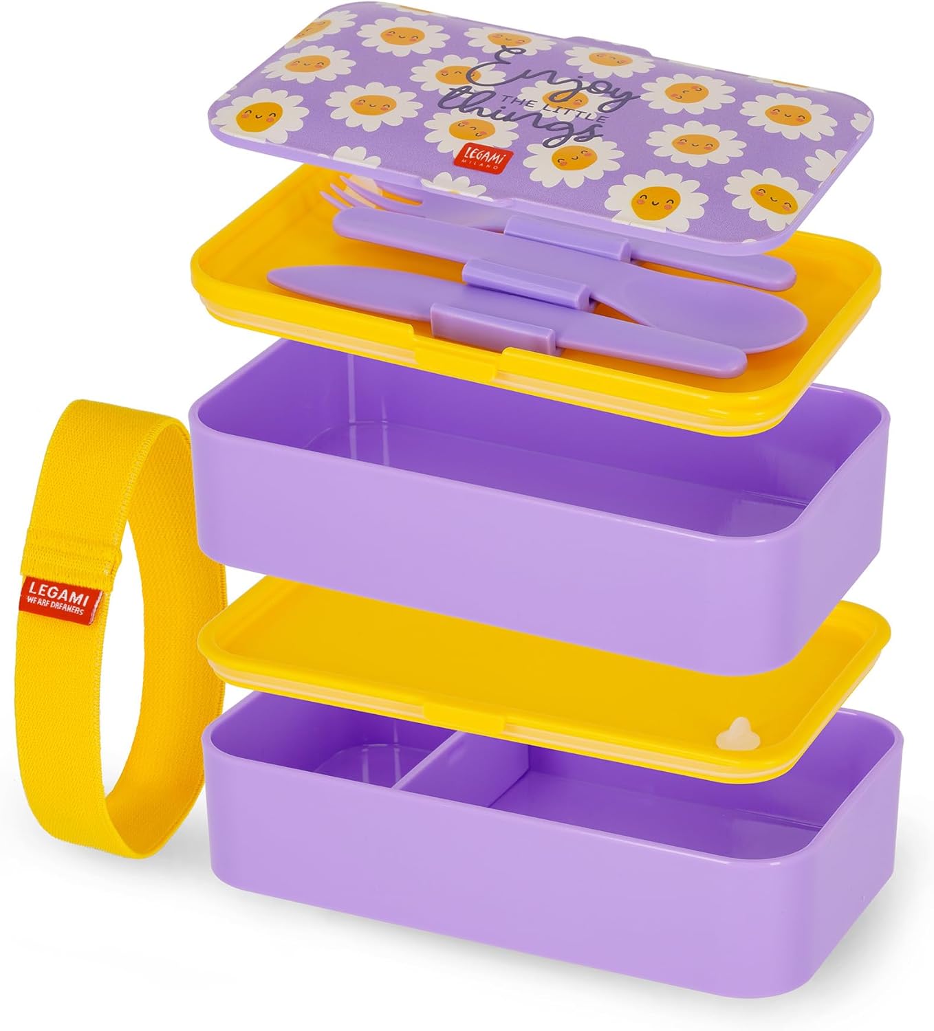 Legami LBD0003 Lunch Box, Polypropylene Silicone Nylon, Purple