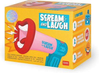 Legami - Scream and Laugh Megaphone Batteries Not Included, 3 Voice Distortion Effects, Recording Function, 3 Types of Laughs, 11.3 x 15.5 cm