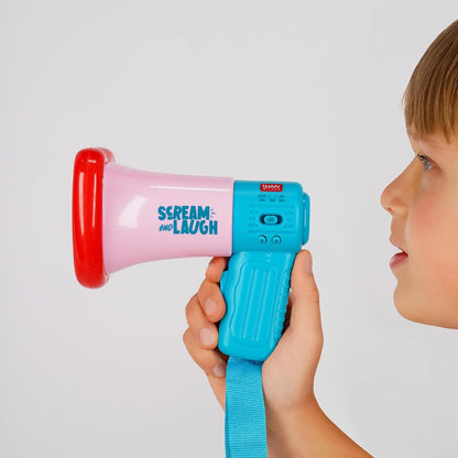 Legami - Scream and Laugh Megaphone Batteries Not Included, 3 Voice Distortion Effects, Recording Function, 3 Types of Laughs, 11.3 x 15.5 cm