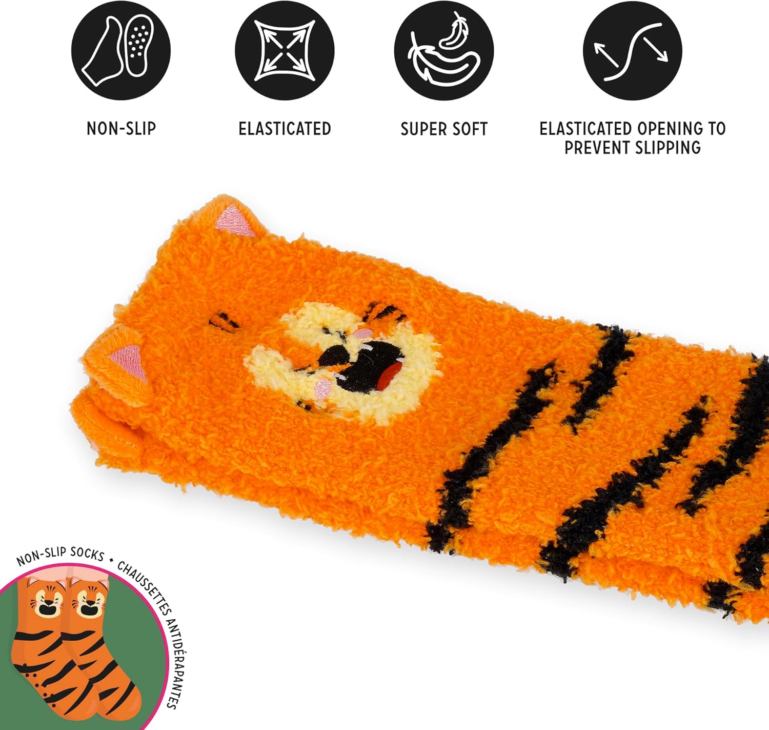 Legami Unisex Kid's Calze Antiscivolo Non Slip Socks, Orange, 26-34