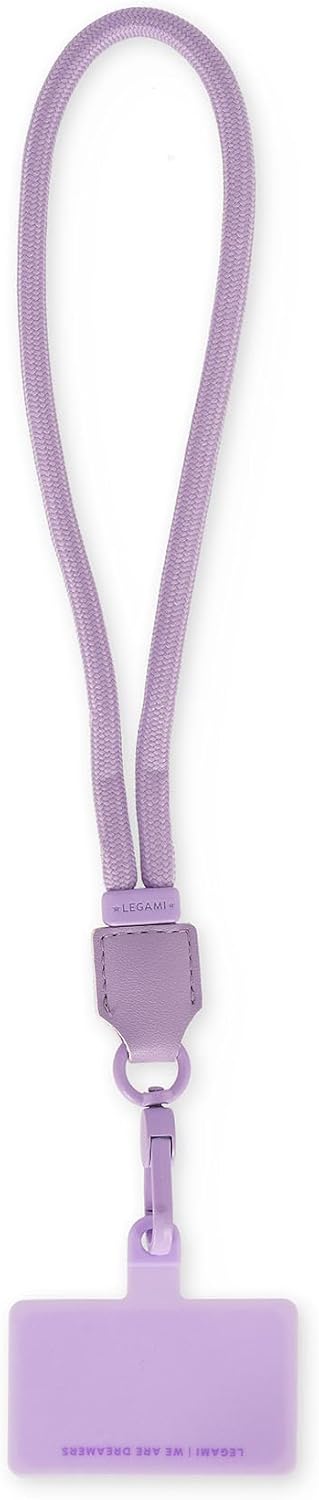 LEGAMI - Always Together, Smartohone Laynard, Adjustable Neck Strap with Metal Hook, Secure Closure, Sticker, Lilac, 27 cm