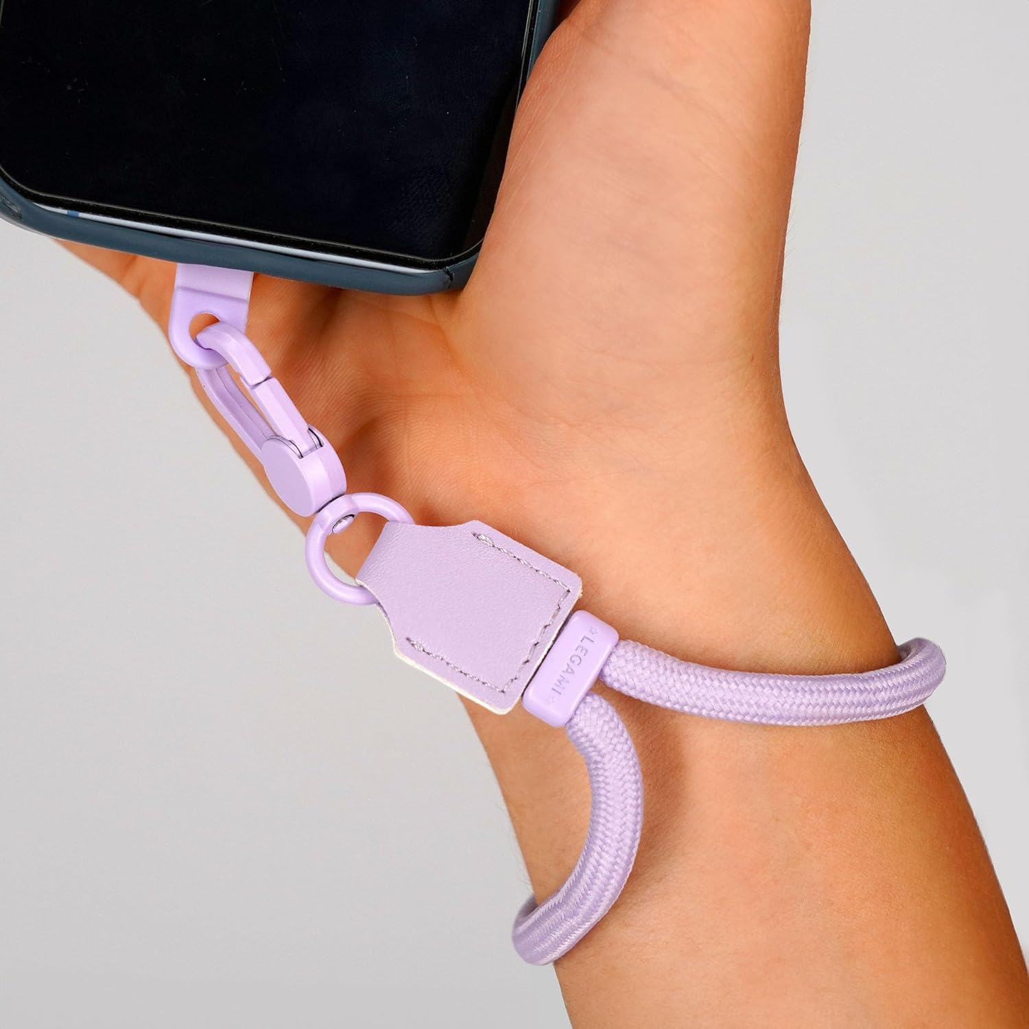 LEGAMI - Always Together, Smartohone Laynard, Adjustable Neck Strap with Metal Hook, Secure Closure, Sticker, Lilac, 27 cm