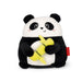 LEGAMI - Super Soft Plush Plush, Panda Theme, Mini Size, with Personalised ID Card, Stands Alone, 14 x 15 x 12 cm, Black