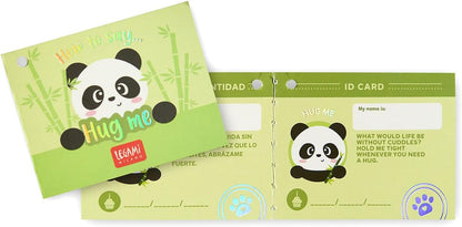 LEGAMI - Super Soft Plush Plush, Panda Theme, Mini Size, with Personalised ID Card, Stands Alone, 14 x 15 x 12 cm, Black