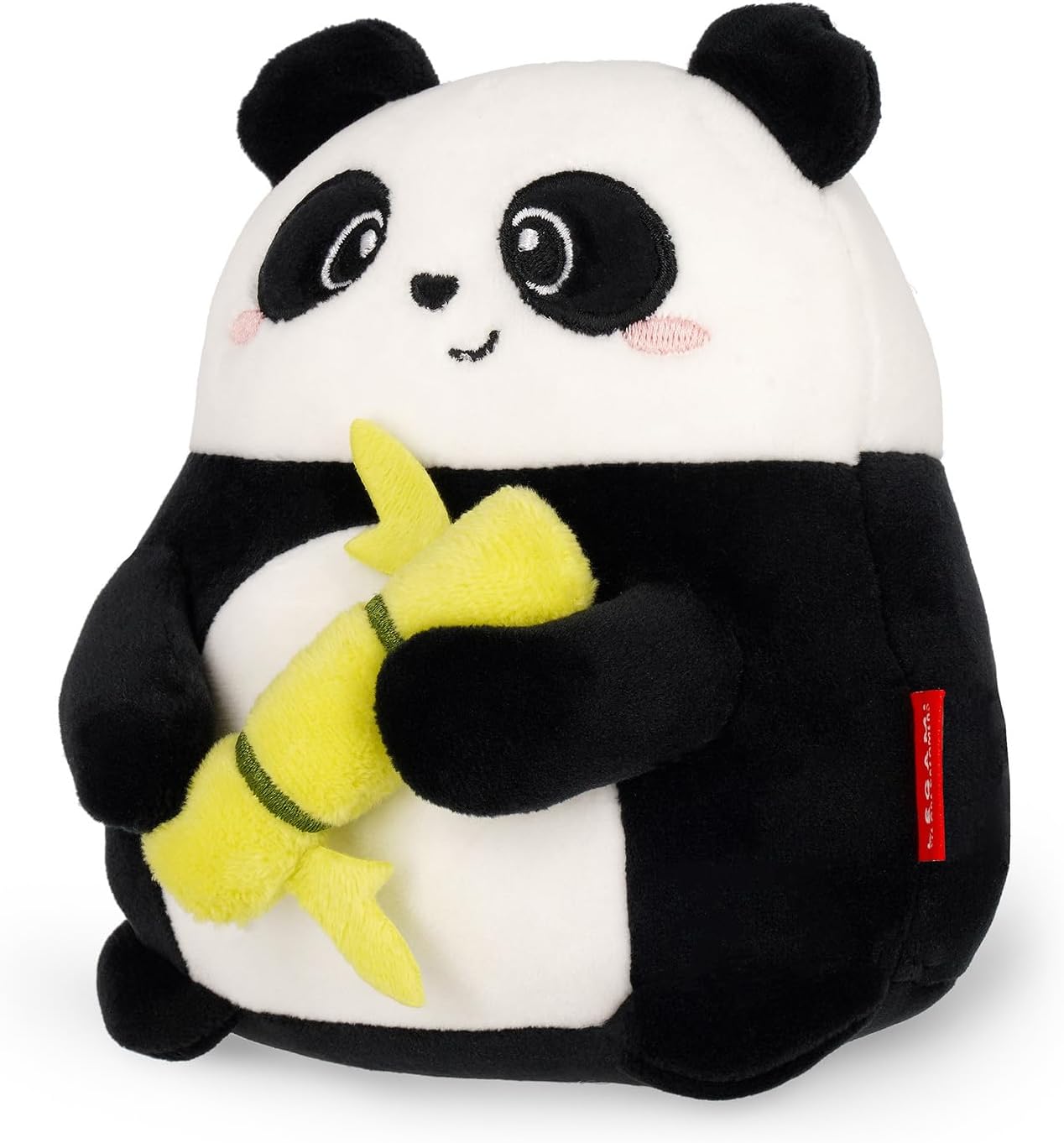 LEGAMI - Super Soft Plush Plush, Panda Theme, Mini Size, with Personalised ID Card, Stands Alone, 14 x 15 x 12 cm, Black