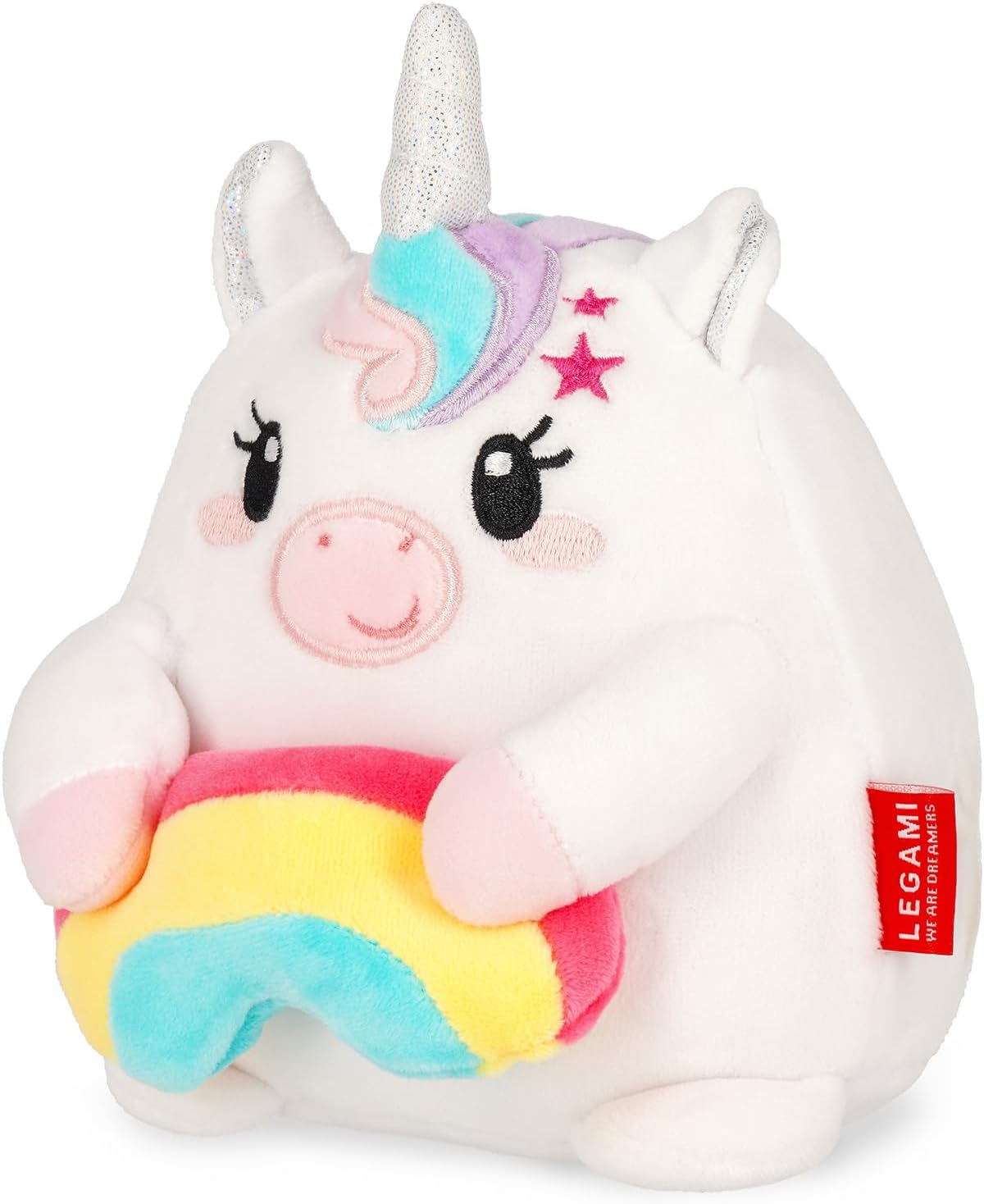 LEGAMI - Super Soft Plush Plush Unicorn Theme, Mini Size, with Personalised ID Card, Stands Alone, 14 x 15 x 12 cm