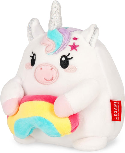 LEGAMI - Super Soft Plush Plush Unicorn Theme, Mini Size, with Personalised ID Card, Stands Alone, 14 x 15 x 12 cm